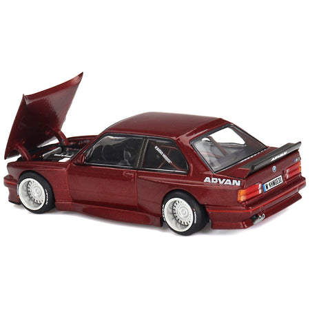 BMW M3 (E30) "Kaido GT V1" Red Metallic with Graphics (Designed by Jun Imai) "Kaido House" Special 1/64 Diecast Model Car by Mini GT - Mini GT - ModelCars.com