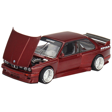 BMW M3 (E30) "Kaido GT V1" Red Metallic with Graphics (Designed by Jun Imai) "Kaido House" Special 1/64 Diecast Model Car by Mini GT - Mini GT - ModelCars.com