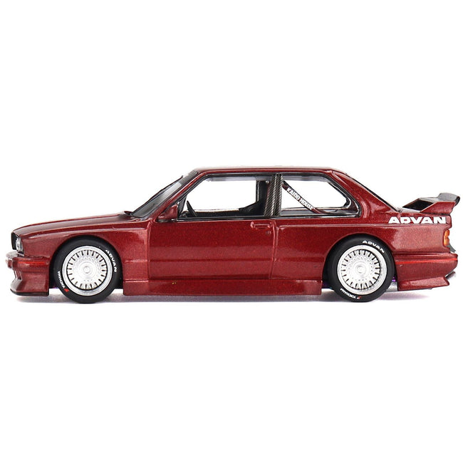 BMW M3 (E30) "Kaido GT V1" Red Metallic with Graphics (Designed by Jun Imai) "Kaido House" Special 1/64 Diecast Model Car by Mini GT-Mini GT-ModelCars.com