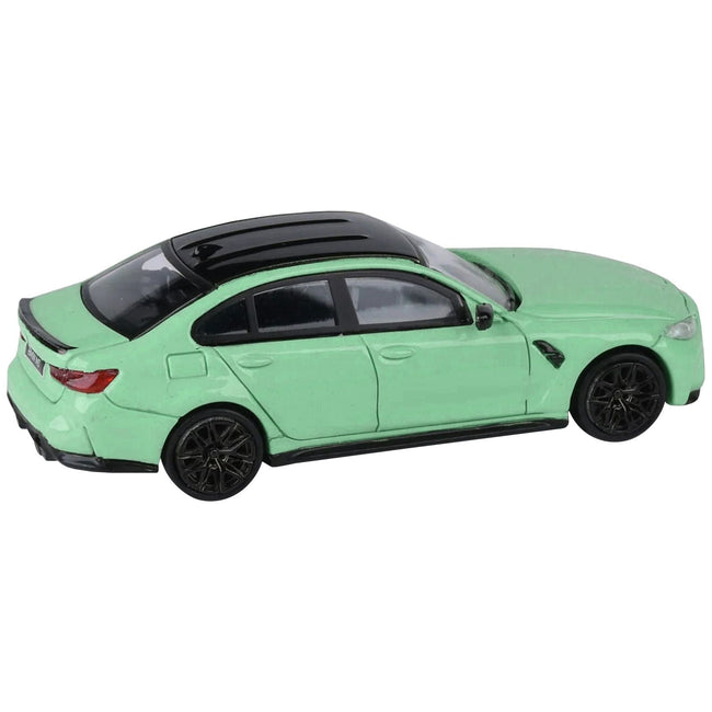 BMW M3 (G80) Mint Green with Black Top 1/64 Diecast Model Car by Paragon Models - Paragon - ModelCars.com