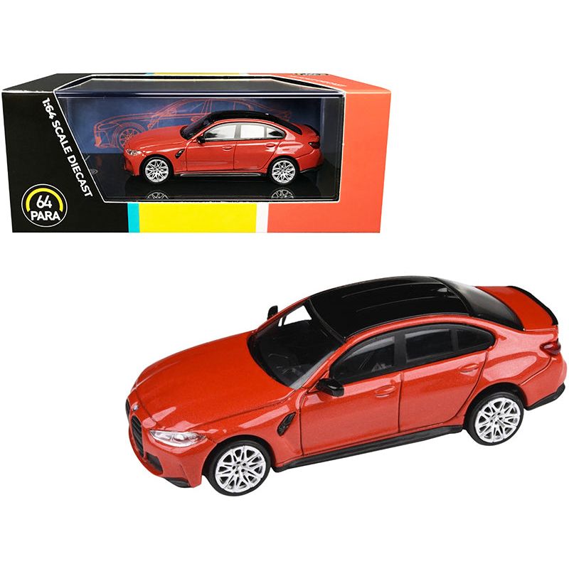 BMW M3 (G80) Toronto Red Metallic with Black Top 1/64 Diecast Model Car by Paragon - Paragon - ModelCars.com