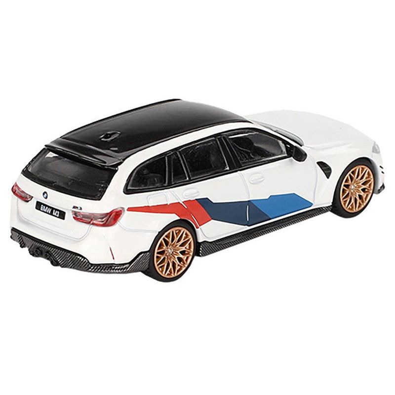 BMW M3 M Performance Touring Alpine White with Black Top and Graphics Limited Edition to 4800 pieces Worldwide 1/64 Diecast Model Car by Mini GT - Mini GT - ModelCars.com