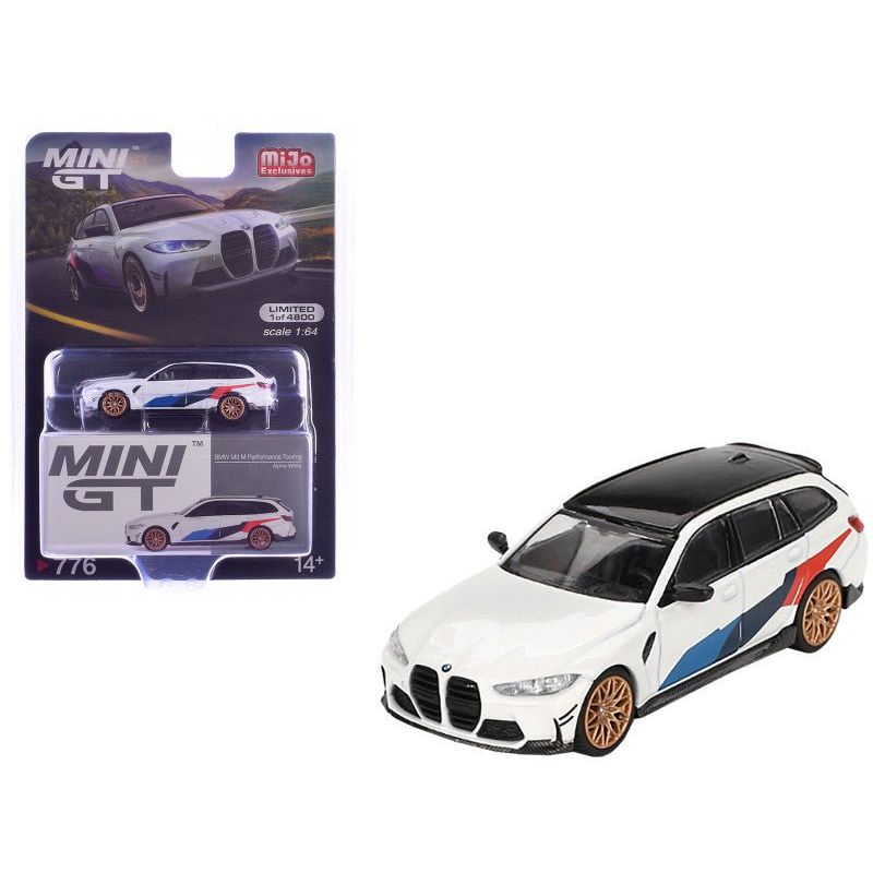 BMW M3 M Performance Touring Alpine White with Black Top and Graphics Limited Edition to 4800 pieces Worldwide 1/64 Diecast Model Car by Mini GT - Mini GT - ModelCars.com
