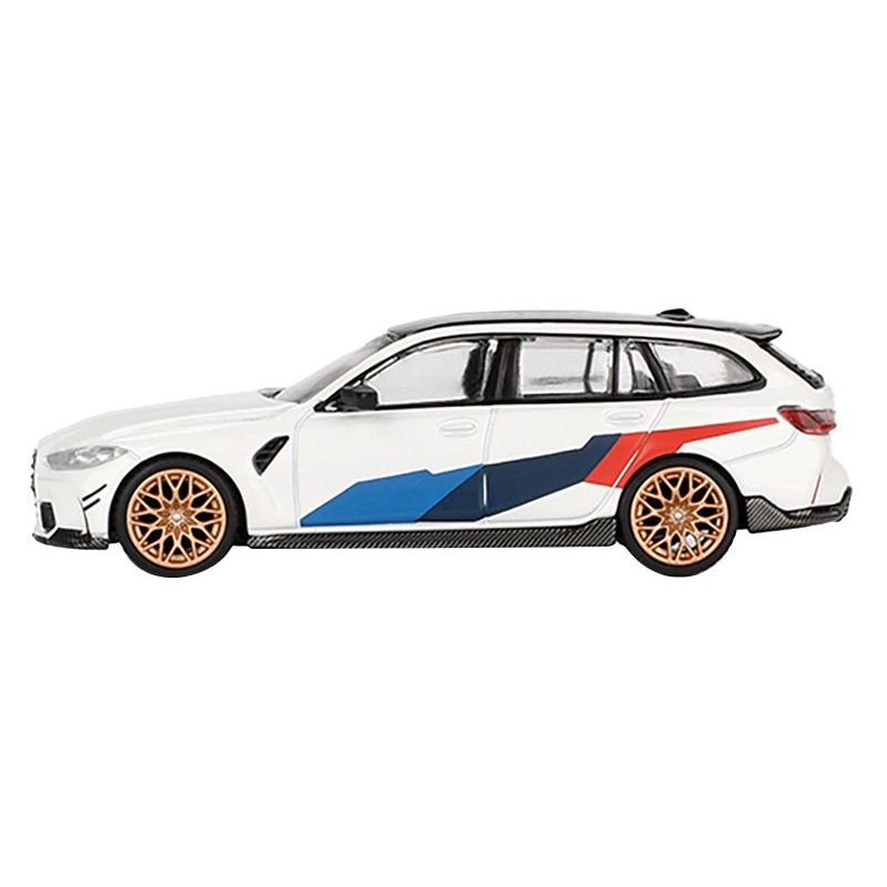 BMW M3 M Performance Touring Alpine White with Black Top and Graphics Limited Edition to 4800 pieces Worldwide 1/64 Diecast Model Car by Mini GT - Mini GT - ModelCars.com