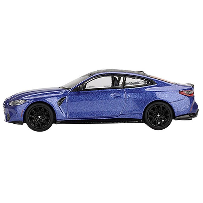 BMW M4 Competition Portimao Blue Metallic with Carbon Top Limited Edition 1/64 Diecast Model Car by Mini GT - Mini GT - ModelCars.com