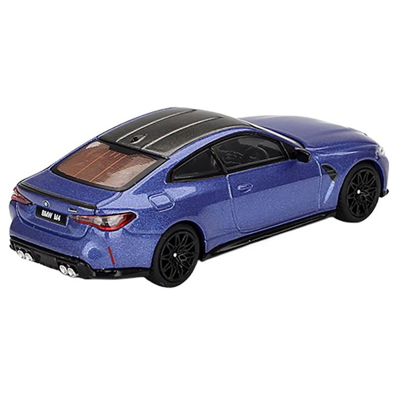 BMW M4 Competition Portimao Blue Metallic with Carbon Top Limited Edition 1/64 Diecast Model Car by Mini GT-Mini GT-ModelCars.com