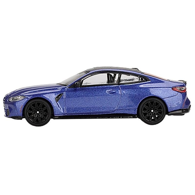BMW M4 Competition Portimao Blue Metallic with Carbon Top Limited Edition 1/64 Diecast Model Car by Mini GT-Mini GT-ModelCars.com