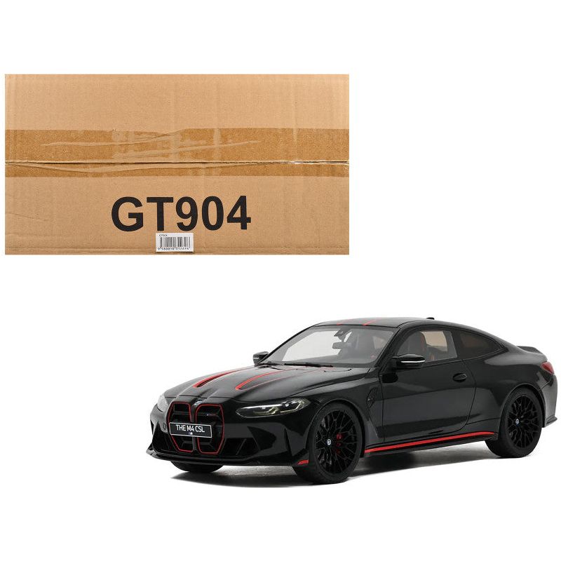 BMW M4 CSL Black with Red Stripes 1/18 Model Car by GT Spirit - GT Spirit - ModelCars.com