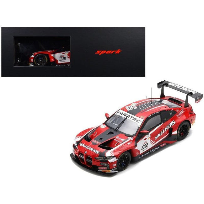BMW M4 GT3 #32 Sheldon van der Linde - Dries Vanthoor - Charles Weerts "Team WRT" "24 Hours of Spa" (2023) with Acrylic Display Case 1/18 Model Car by Spark-Spark-ModelCars.com