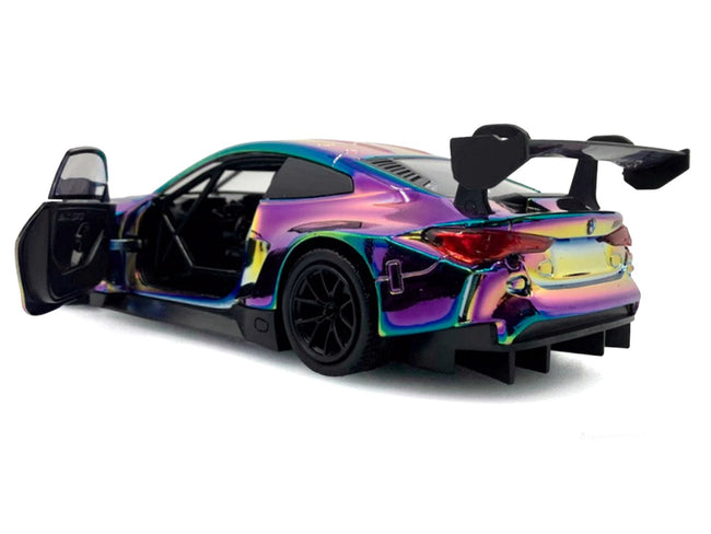 BMW M4 GT3 Chameleon Chrome "Custom Wrap" Series 1/24 Diecast Model Car by Motormax-Motormax-ModelCars.com