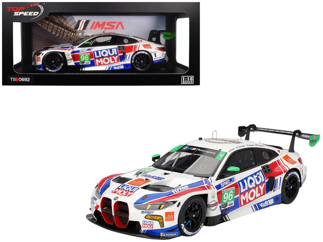 BMW M4 GT3 EVO 96 Robby Foley - Patrick Gallagher - Jens Klingmann - Jake Walker "Turner Motorsport" IMSA "Hours of Daytona" (2025) 1/18 Model Car by Top Speed-Top Speed-ModelCars.com