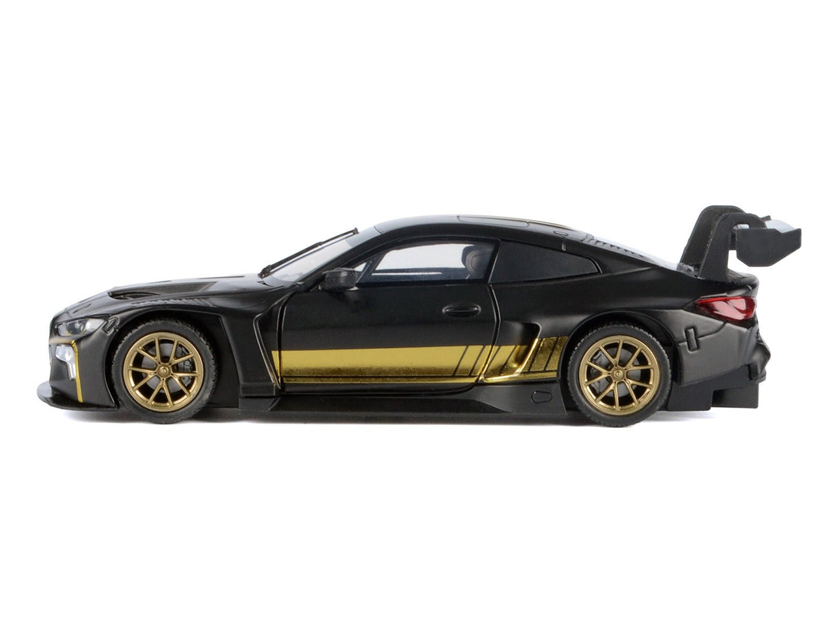 BMW M4 GT3 Matt Black with Gold Stripes "Midnight Eclipse" Series 1/24 Diecast Model Car by Motormax-Motormax-ModelCars.com