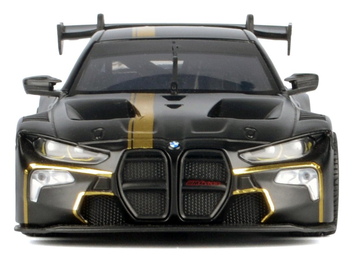 BMW M4 GT3 Matt Black with Gold Stripes "Midnight Eclipse" Series 1/24 Diecast Model Car by Motormax-Motormax-ModelCars.com