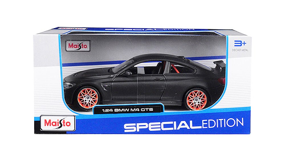 BMW M4 GTS Gray with Carbon Top and Orange Wheels 1/24 Diecast Model Car by Maisto-Maisto-ModelCars.com