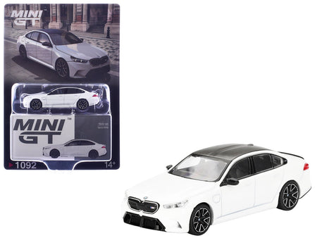 BMW M5 Alpine White with Carbon Top Limited Edition 1/64 Diecast Model Car by Mini GT-Mini GT-ModelCars.com