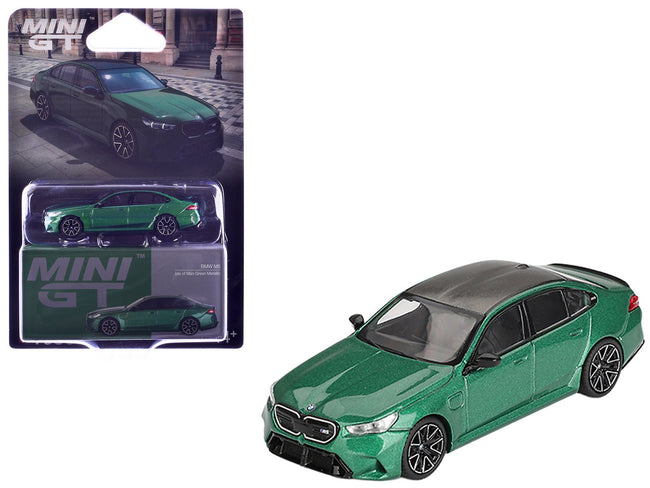 BMW M5 Isle of Man Green Metallic with Carbon Top Limited Edition 1/64 Diecast Model Car by Mini GT-Mini GT-ModelCars.com