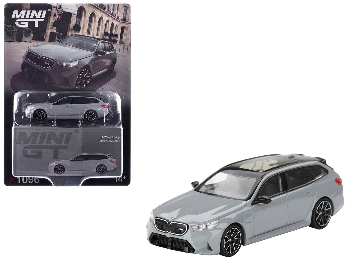 BMW M5 Touring Brooklyn Gray Metallic with Sunroof 1/64 Diecast Model Car by Mini GT-Mini GT-ModelCars.com
