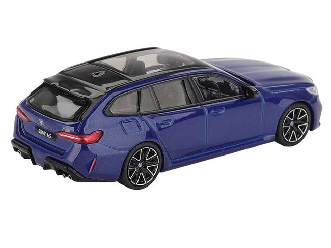 BMW M5 Touring Marina Bay Blue Metallic with Black Top and Sun Roof Limited Edition 1/64 Diecast Model Car by Mini GT-Mini GT-ModelCars.com