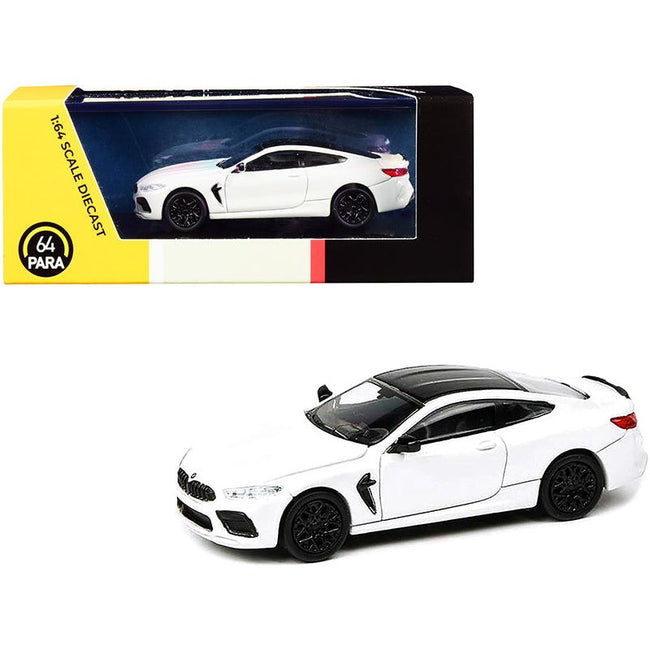 BMW M8 Coupe Alpine White with Black Top 1/64 Diecast Model Car by Paragon-Paragon-ModelCars.com