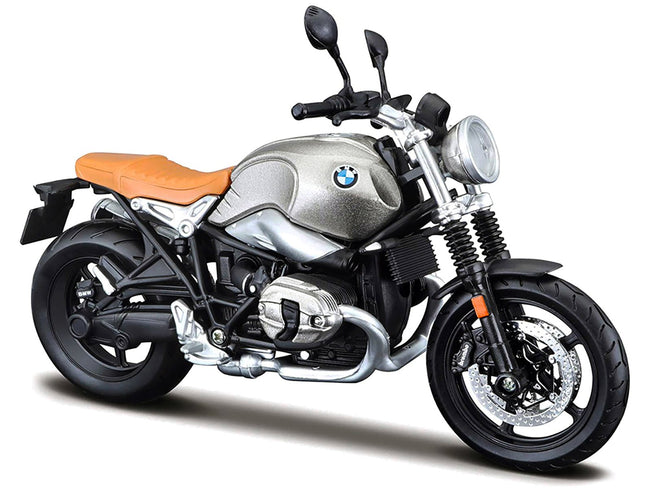 BMW R nineT Scrambler Meatllic Gray with Plastic Display Stand 1/12 Diecast Motorcycle Model by Maisto-Maisto-ModelCars.com