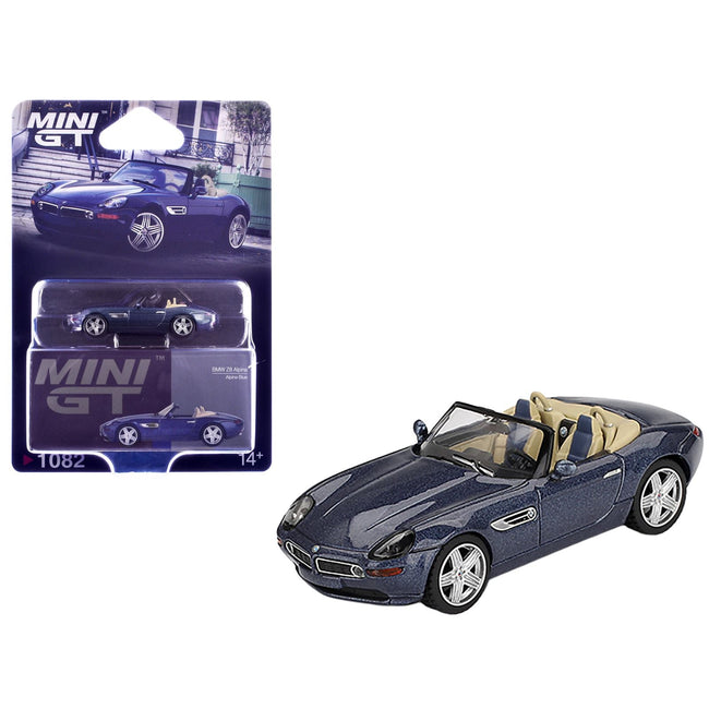 BMW Z8 Alpina Roadster Alpine Blue Metallic Limited Edition 1/64 Diecast Model Car by Mini GT-Mini GT-ModelCars.com