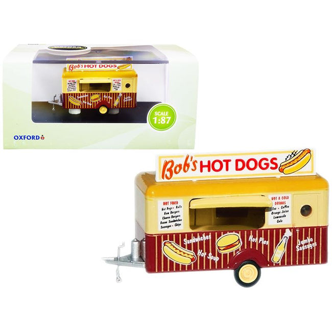 "Bob's Hot Dogs" Mobile Food Trailer 1/87 (HO) Scale Diecast Model by Oxford Diecast - Oxford Diecast - ModelCars.com