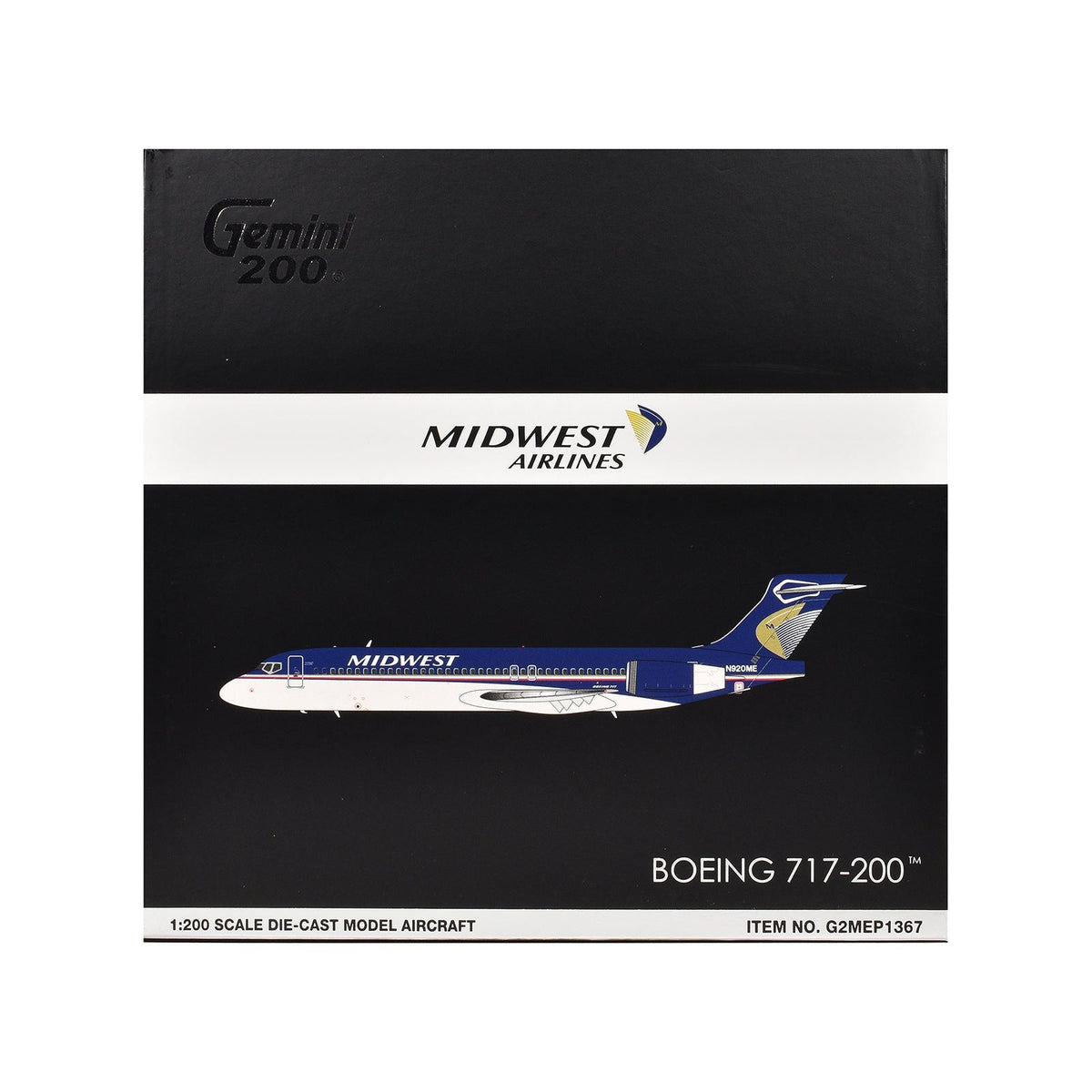 Boeing 717-200 Commercial Aircraft "Midwest Airlines" (N920ME) Blue and White "Gemini 200" Series 1/200 Diecast Model Airplane by GeminiJets-GeminiJets-ModelCars.com