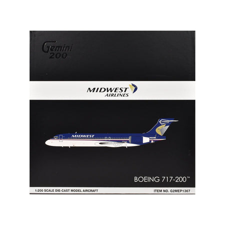 Boeing 717-200 Commercial Aircraft "Midwest Airlines" (N920ME) Blue and White "Gemini 200" Series 1/200 Diecast Model Airplane by GeminiJets-GeminiJets-ModelCars.com