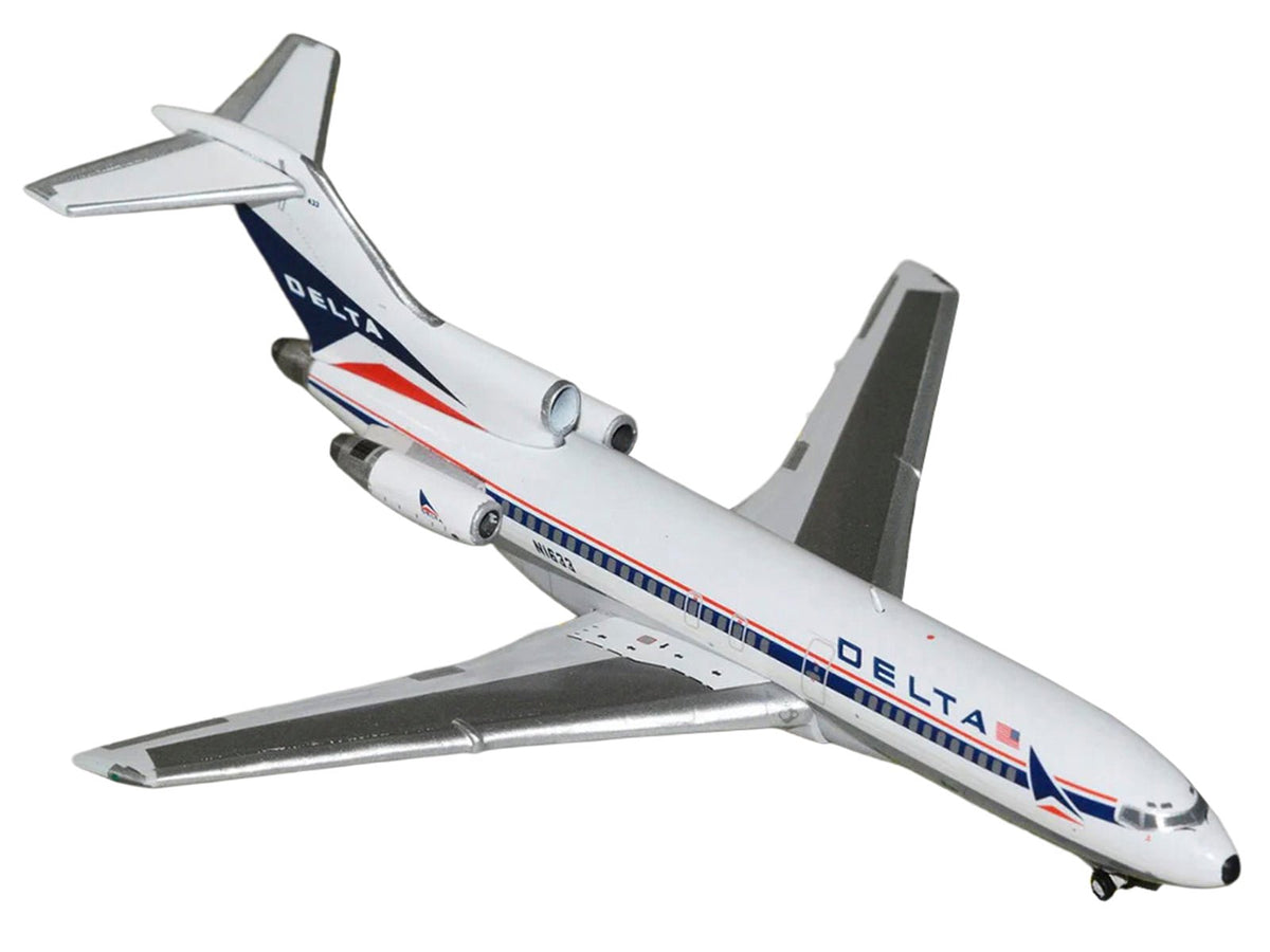Boeing 727-100 Commercial Aircraft "Delta Air Lines" (N1633) White with Red and Blue Stripes 1/400 Diecast Model by GeminiJets-GeminiJets-ModelCars.com