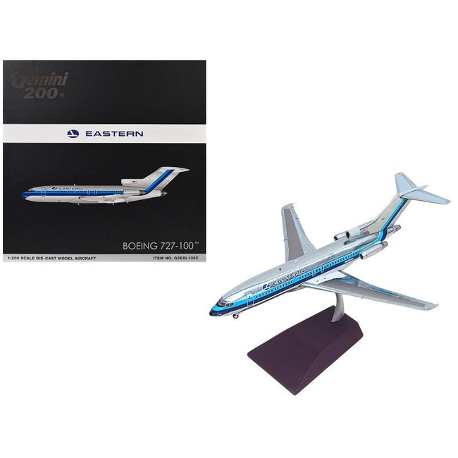 Boeing 727-100 Commercial Aircraft "Eastern Air Lines" (N8120N) Silver with Blue Stripes "Gemini 200" Series 1/200 Diecast Model Airplane by GeminiJets-GeminiJets-ModelCars.com