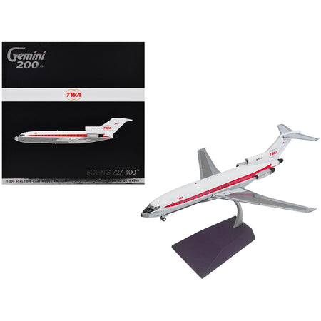 Boeing 727-100 Commercial Aircraft "Trans World Airlines (TWA)" (N851TW) White with Red Stripes "Gemini 200" Series 1/200 Diecast Model Airplane by GeminiJets-GeminiJets-ModelCars.com