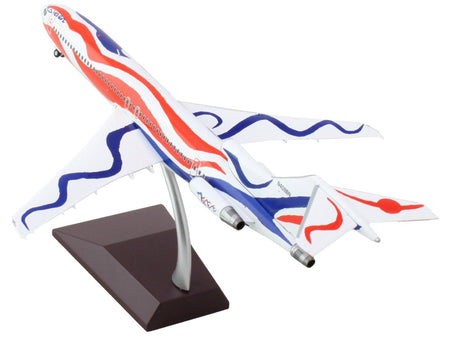Boeing 727-200 Commercial Aircraft "Braniff International Airways - Calder Bicentennial Livery" White with Red and Blue Stripes "Gemini 200" Series 1/200 Diecast Model Airplane by GeminiJets-GeminiJets-ModelCars.com