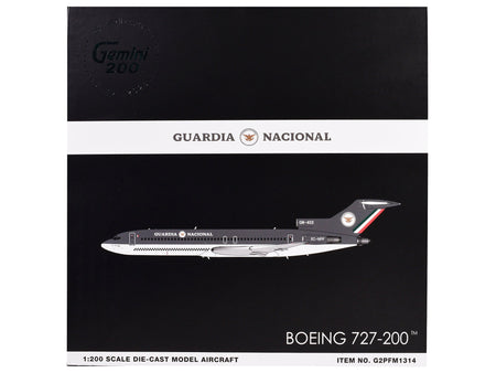 Boeing 727-200 Commercial Aircraft "Guardia Nacional (Mexican National Guard)" (XC-NPF) Gray and White "Gemini 200" Series 1/200 Diecast Model Airplane by GeminiJets-GeminiJets-ModelCars.com
