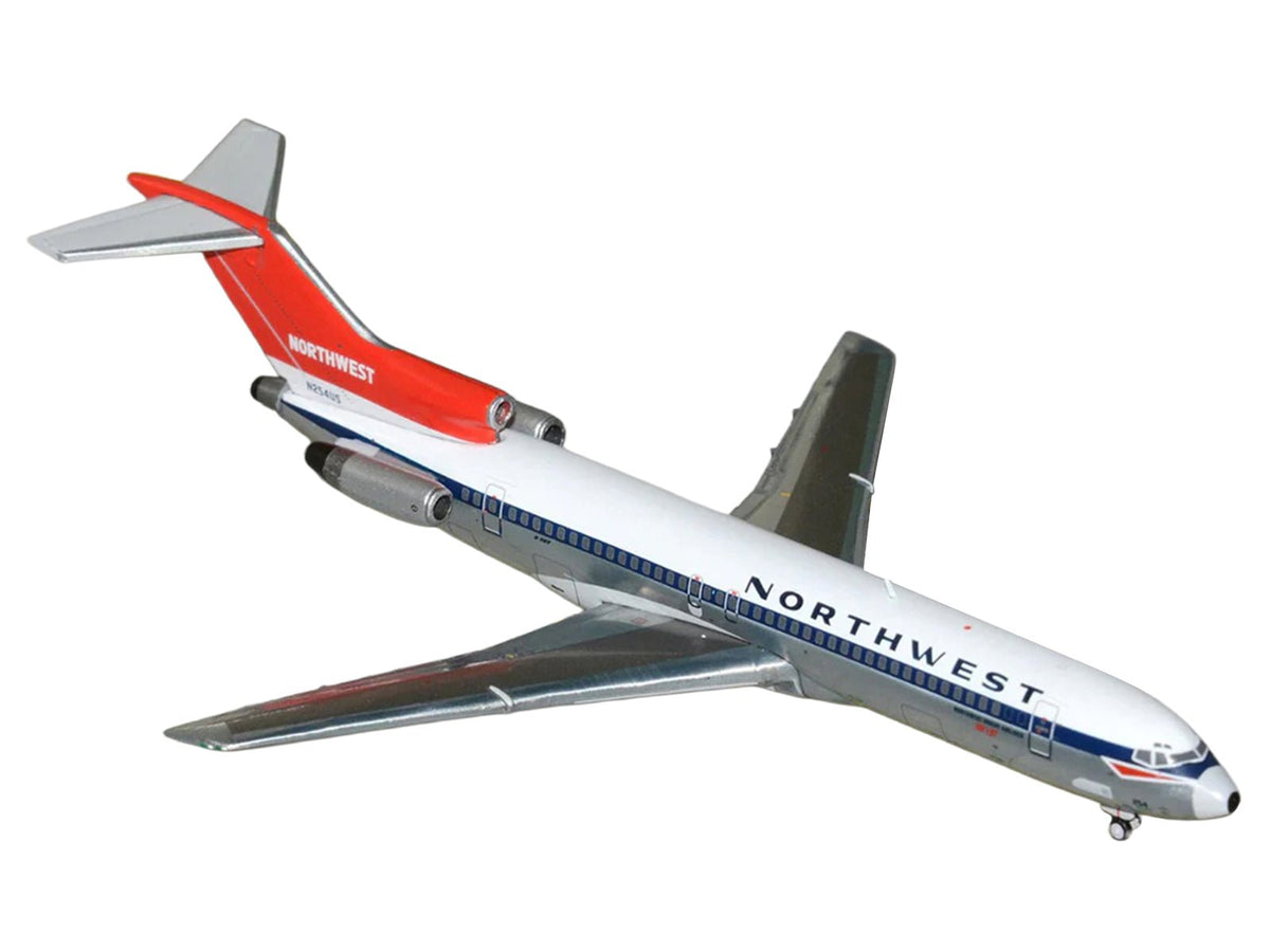 Boeing 727-200 Commercial Aircraft "Northwest Airlines" (N254US) White with Blue Stripes and Red Tail 1/400 Diecast Model by GeminiJets-GeminiJets-ModelCars.com
