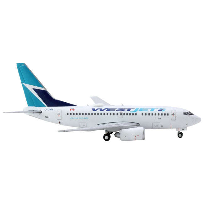 Boeing 737 - 600 Commercial Aircraft "Westjet Airlines" (C - GWSL) White with Blue Tail 1/400 Diecast Model Airplane by GeminiJets - GeminiJets - ModelCars.com