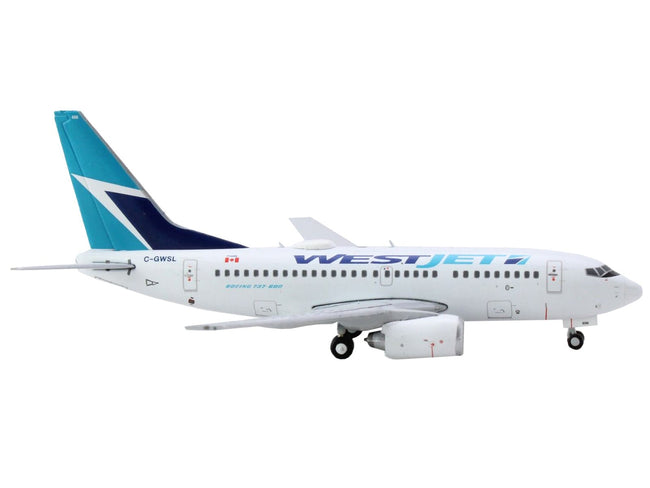 Boeing 737-600 Commercial Aircraft "Westjet Airlines" (C-GWSL) White with Blue Tail 1/400 Diecast Model Airplane by GeminiJets-GeminiJets-ModelCars.com