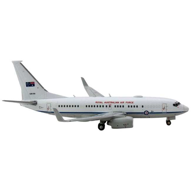 Boeing 737-700 Aircraft "Royal Australian Air Force" (A36-001) White with Blue Stripes "Gemini Macs" Series 1/400 Diecast Model Airplane by GeminiJets-GeminiJets-ModelCars.com