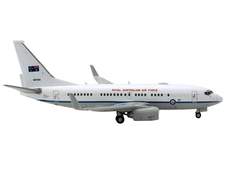 Boeing 737-700 Aircraft "Royal Australian Air Force" (A36-002) White with Blue Stripes "Gemini Macs" Series 1/400 Diecast Model Airplane by GeminiJets-GeminiJets-ModelCars.com