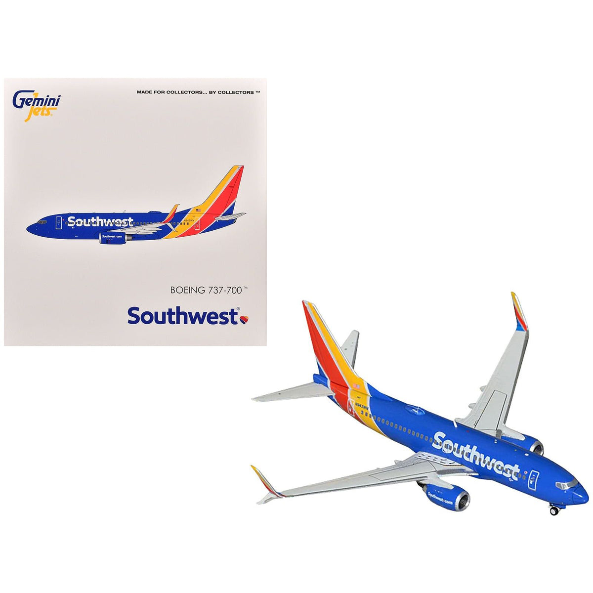 Boeing 737 - 700 Commercial Aircraft "Southwest Airlines" (N943WN) Blue with Striped Tail 1/400 Diecast Model Airplane by GeminiJets - GeminiJets - ModelCars.com