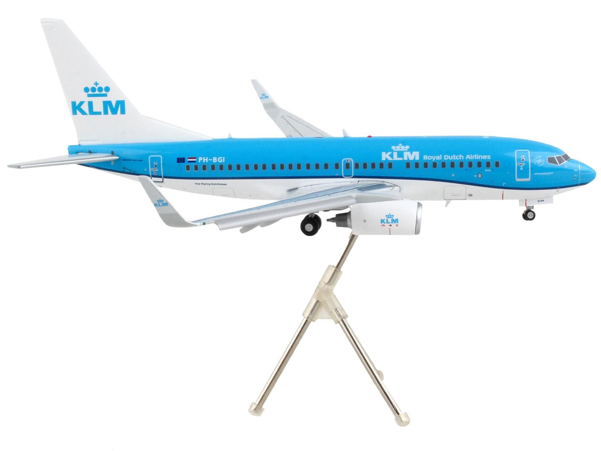 Boeing 737-700 Commercial Aircraft with Flaps Down "KLM Royal Dutch Airlines" Blue with White Tail "Gemini 200" Series 1/200 Diecast Model Airplane by GeminiJets-GeminiJets-ModelCars.com