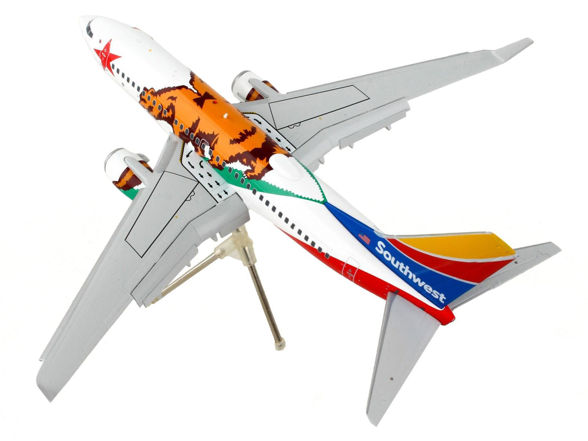 Boeing 737-700 Commercial Aircraft with Flaps Down "Southwest Airlines - California One" California Flag Livery "Gemini 200" Series 1/200 Diecast Model Airplane by GeminiJets-GeminiJets-ModelCars.com