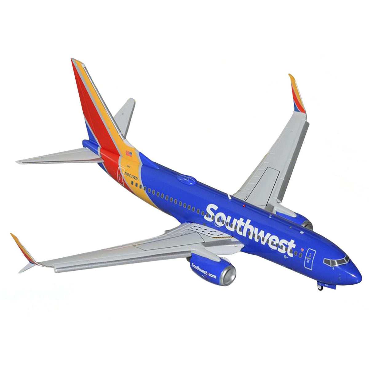 Boeing 737-700 Commercial Aircraft with Flaps Down "Southwest Airlines" (N943WN) Blue with Striped Tail "Gemini 200" Series 1/200 Diecast Model Airplane by GeminiJets-GeminiJets-ModelCars.com