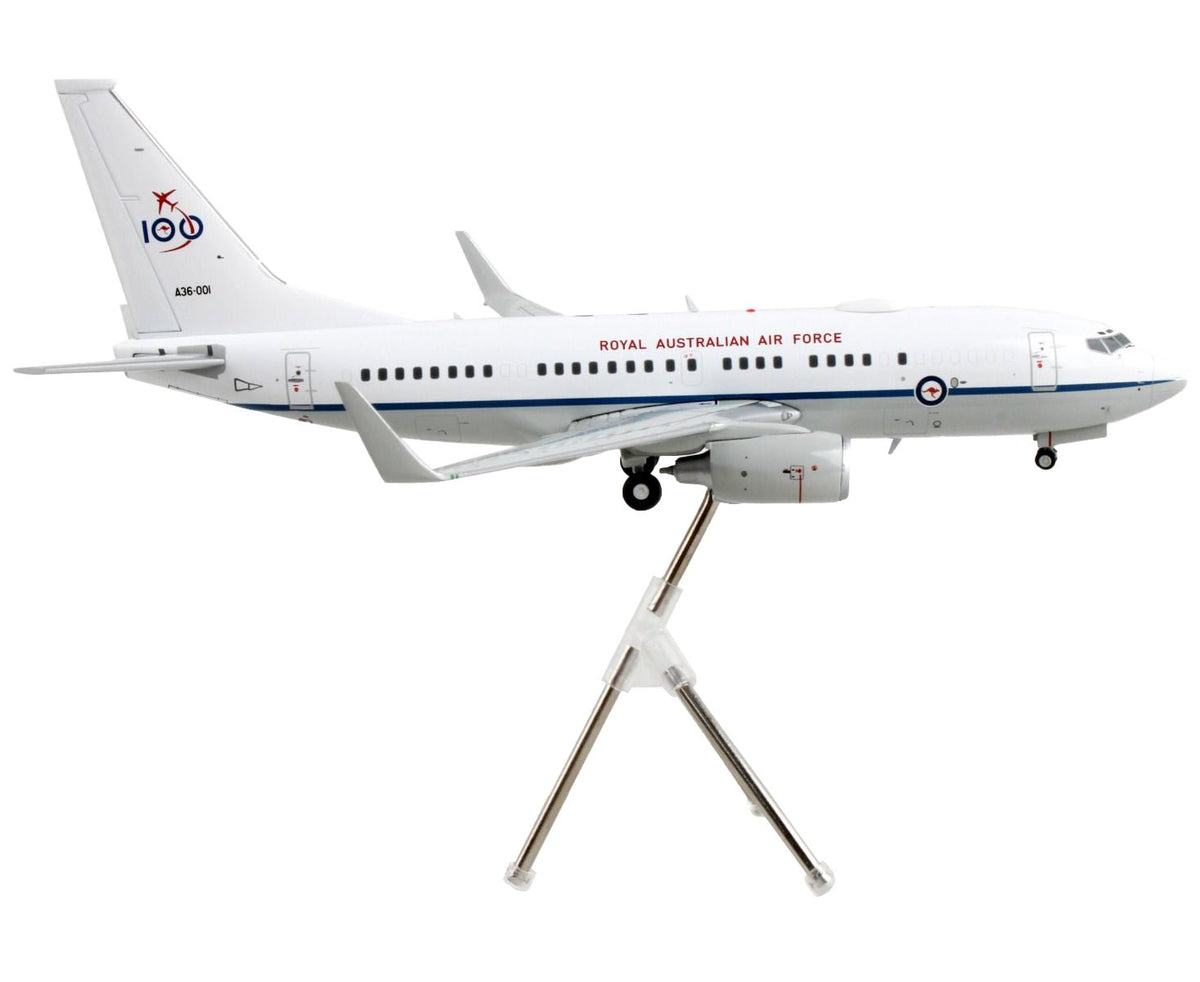 Boeing 737-700 Transport Aircraft "Royal Australian Air Force 100th Anniversary - A36-001" White and Gray "Gemini 200" Series 1/200 Diecast Model Airplane by GeminiJets-GeminiJets-ModelCars.com