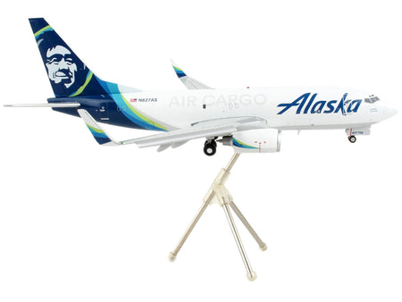 Boeing 737-700BDSF Commercial Aircraft with Flaps Down "Alaska Air Cargo" White with Blue Tail "Gemini 200" Series 1/200 Diecast Model Airplane by GeminiJets-GeminiJets-ModelCars.com