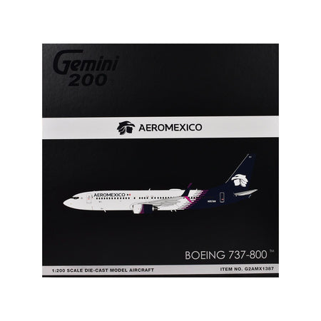 Boeing 737-800 Commercial Aircraft "AeroMexico" (N957AM) White with Dark Blue Tail "Gemini 200" Series 1/200 Diecast Model Airplane by GeminiJets-GeminiJets-ModelCars.com