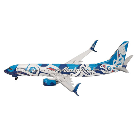 Boeing 737-800 Commercial Aircraft "Alaska Airlines - Salmon People Livery" (N559AS) Blue and White 1/500 Diecast Model Airplane by Herpa-Herpa-ModelCars.com