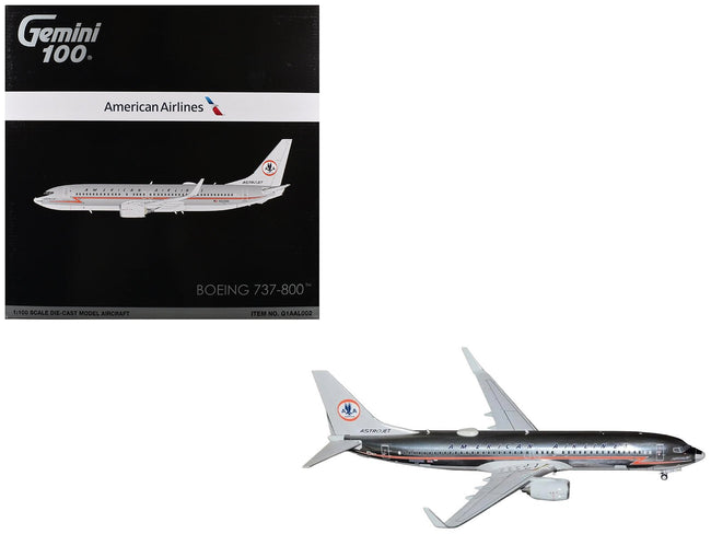 Boeing 737-800 Commercial Aircraft "American Airlines - American Heritage Jet" (N905NN) Silver with Red Stripes "Gemini 100" Series 1/100 Diecast Model Airplane by GeminiJets-GeminiJets-ModelCars.com