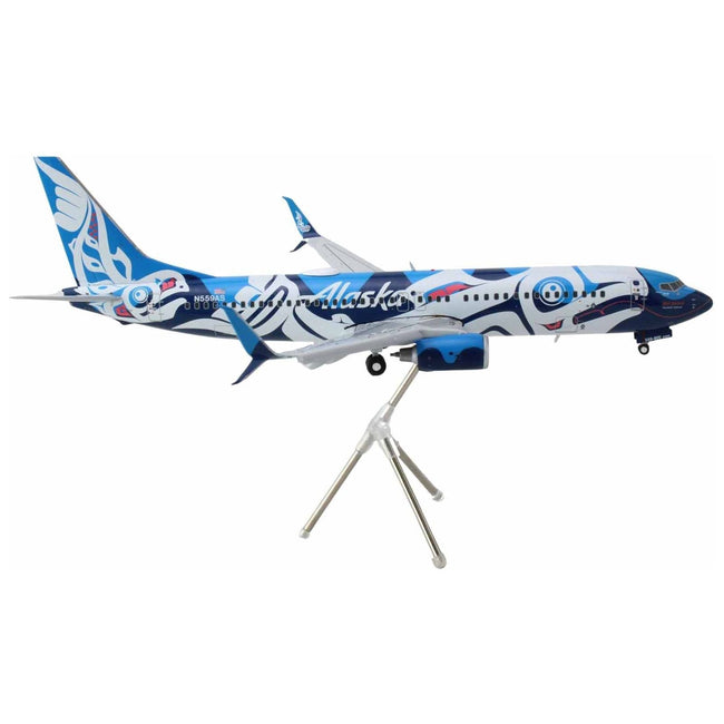 Boeing 737 - 800 Commercial Aircraft with Flaps Down "Alaska Airlines" (N559AS) Salmon People Livery "Gemini 200" Series 1/200 Diecast Model Airplane by GeminiJets - GeminiJets - ModelCars.com