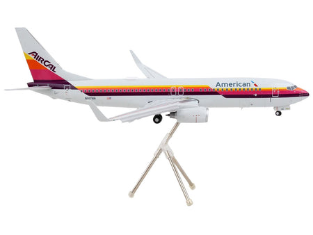 Boeing 737-800 Commercial Aircraft with Flaps Down "American Airlines - AirCal" Gray with Stripes "Gemini 200" Series 1/200 Diecast Model Airplane by GeminiJets-GeminiJets-ModelCars.com