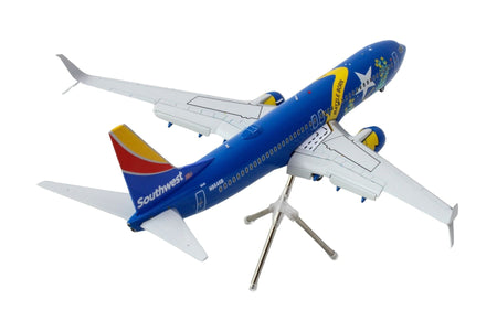 Boeing 737-800 Commercial Aircraft with Flaps Down "Southwest Airlines - Nevada One" (N8646B) Blue with Tail Stripes "Gemini 200" Series 1/200 Diecast Model Airplane by GeminiJets-GeminiJets-ModelCars.com